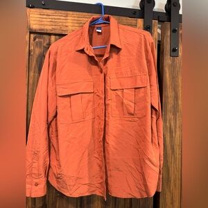 Old Navy Orange Lightweight Shirt Jacket